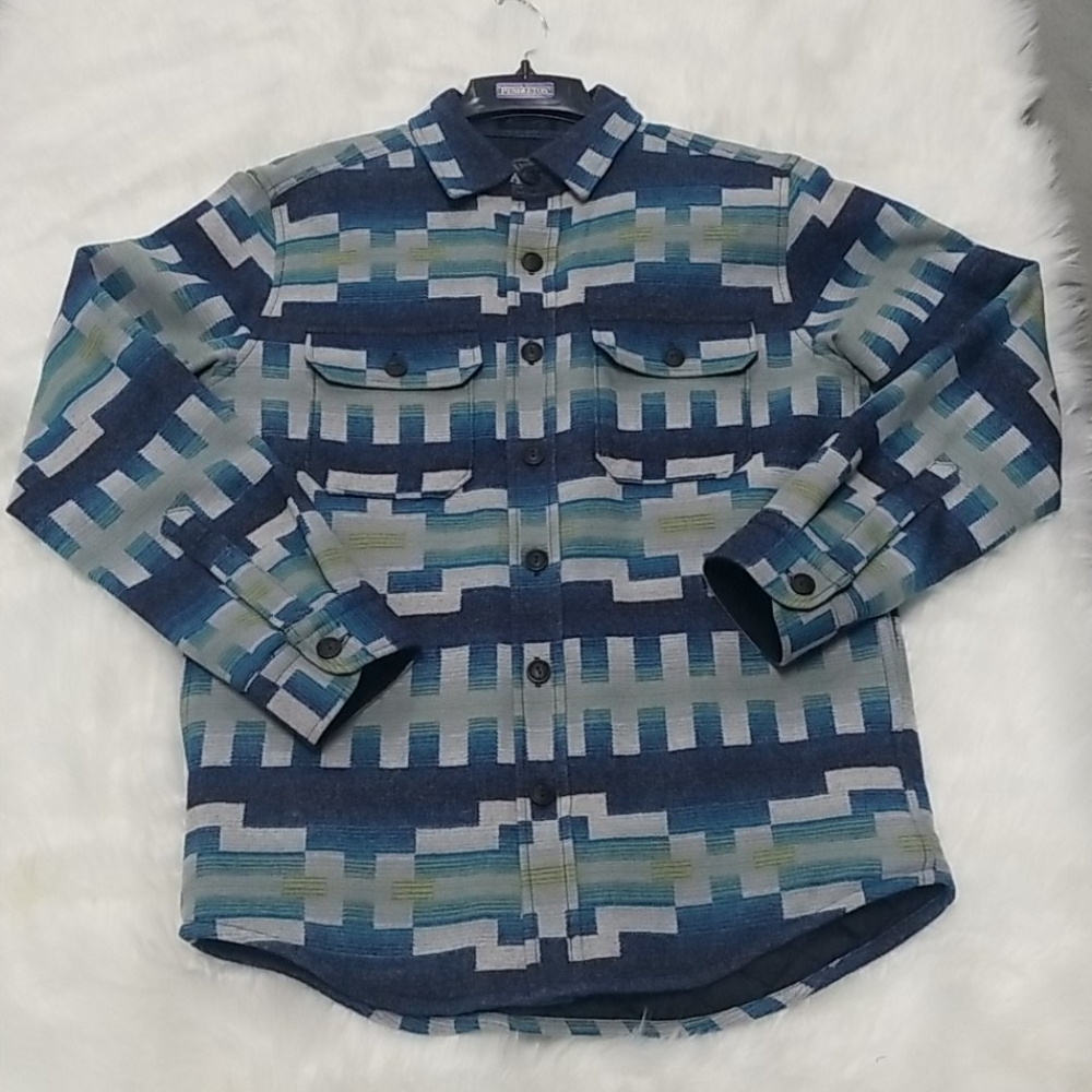 Pendleton Shirt Jacket Pino Trail Pattern 100% Wool Quilted Lining NWT Small